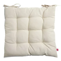 Coussin de chaise 40x40cm à nouettes écru