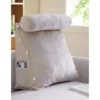 Coussin de lecture triangulaire coton beige 45x20xH45cm