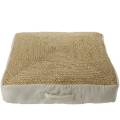 Coussin de sol carré jute 50x50cm beige