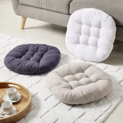 Coussin de sol Ø45cm blanc
