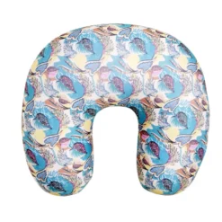 Coussin de voyage microbille motif feuillage