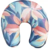 Coussin de voyage microbilles support nuque ergonomique tropical 28x28cm
