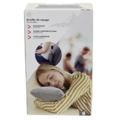Coussin de voyage mémoire de forme gris