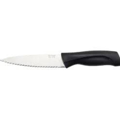 Couteau de cuisine en inox avec manche noir