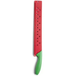 Couteau pour pastèque métal rouge et ABS vert L43,5x5x2,5cm