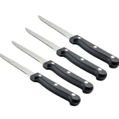 Couteau à steack x3 manche plastique et lame acier dentelée
