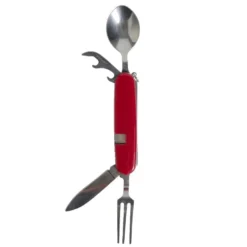 Couteau suisse rouge multifonction en métal 4en1