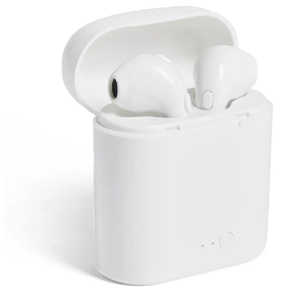 Écouteurs Bluetooth avec étui de charge blanc