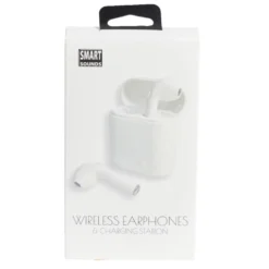 Écouteurs Bluetooth avec étui de charge blanc