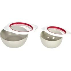 Couvercle alimentaire x2 blanc et rouge Ø13 et Ø16cm