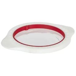 Couvercle alimentaire x2 blanc et rouge Ø25 et Ø31cm