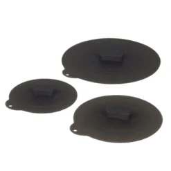 Couvercle rond en silicone gris x3