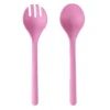 Couverts à salade x2 plastique rose L26,5cm