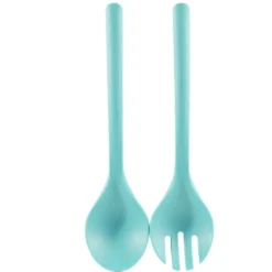 Couverts à salade x2 plastique vert céladon L26,5cm