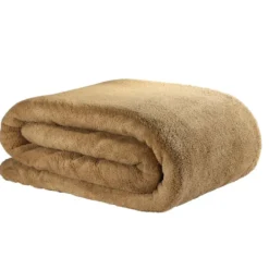 Couvre lit 2 personnes sherpa beige 220x240cm