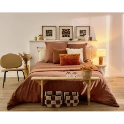 Couvre-lit 2 personnes velours matelassé 220x240cm (2 modèles)