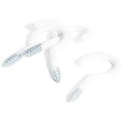 8 crochets ouverts en acier plastifié blanc - 4x30 mm