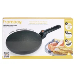 Crépière inversée électrique en alu noir Ø24cm 800W