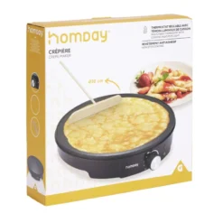 Crépière électrique en alu noir Ø30cm 1200W