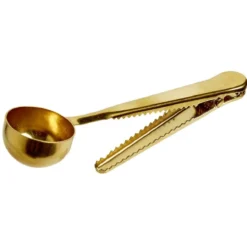 Cuillère pince sachet en inox doré