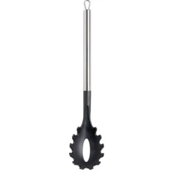 Cuillère à spaghetti en plastique noir avec manche en inox L.33,5cm