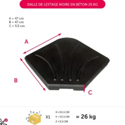 Dalle de lestage noire en béton 25 kg