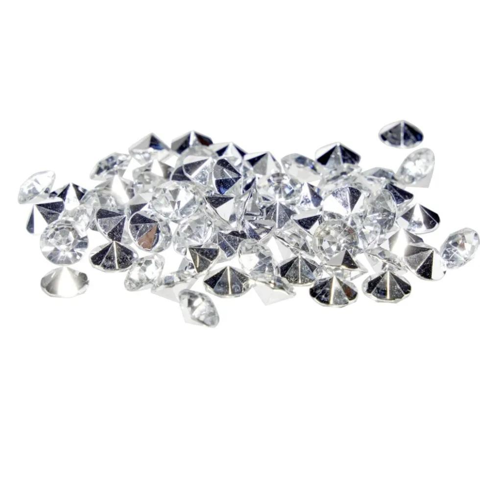 Décoration de table forme diamant argenté Ø2cm 120 pièces