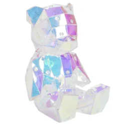 Décoration lumineuse à poser ourson holographique 60LED iridescent H19cm