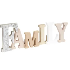 Décoration mot FAMILY en bois L49xH14cm