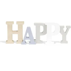 Décoration mot HAPPY en bois L49xH14cm