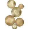 Décoration murale Cercles en métal strié doré L81,5 cm