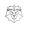 Décoration murale lion métal noir 30xH30cm