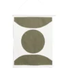 Décoration murale toile arc de cercle coton beige et kaki