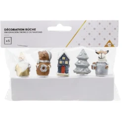 Décoration pour bûche de Noël x5