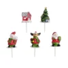 Décorations pour bûche de Noël à piquer thème Noël 5 pièces