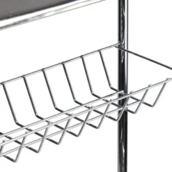 Desserte de salle de bains 4 niveaux métal gris