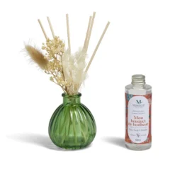 Diffuseur bâtonnets fleurs séchées et recharge Mességué musc sauge verveine 100ml