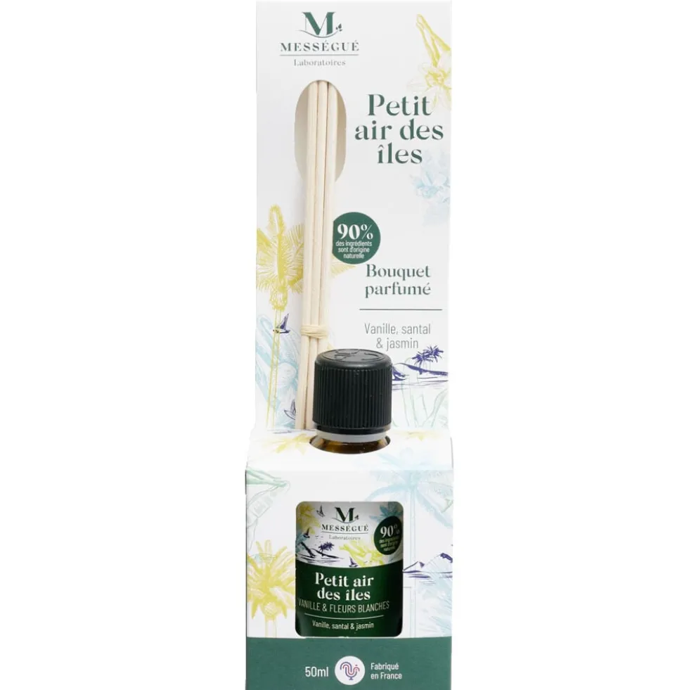 Diffuseur à bâtons Mességué bouquet parfumé vanille santal jasmin 50ml