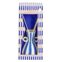 Diffuseur de parfum à bâtonnets 100ml céramique rayures Ø9,5×H15,5cm (2 modèles)
