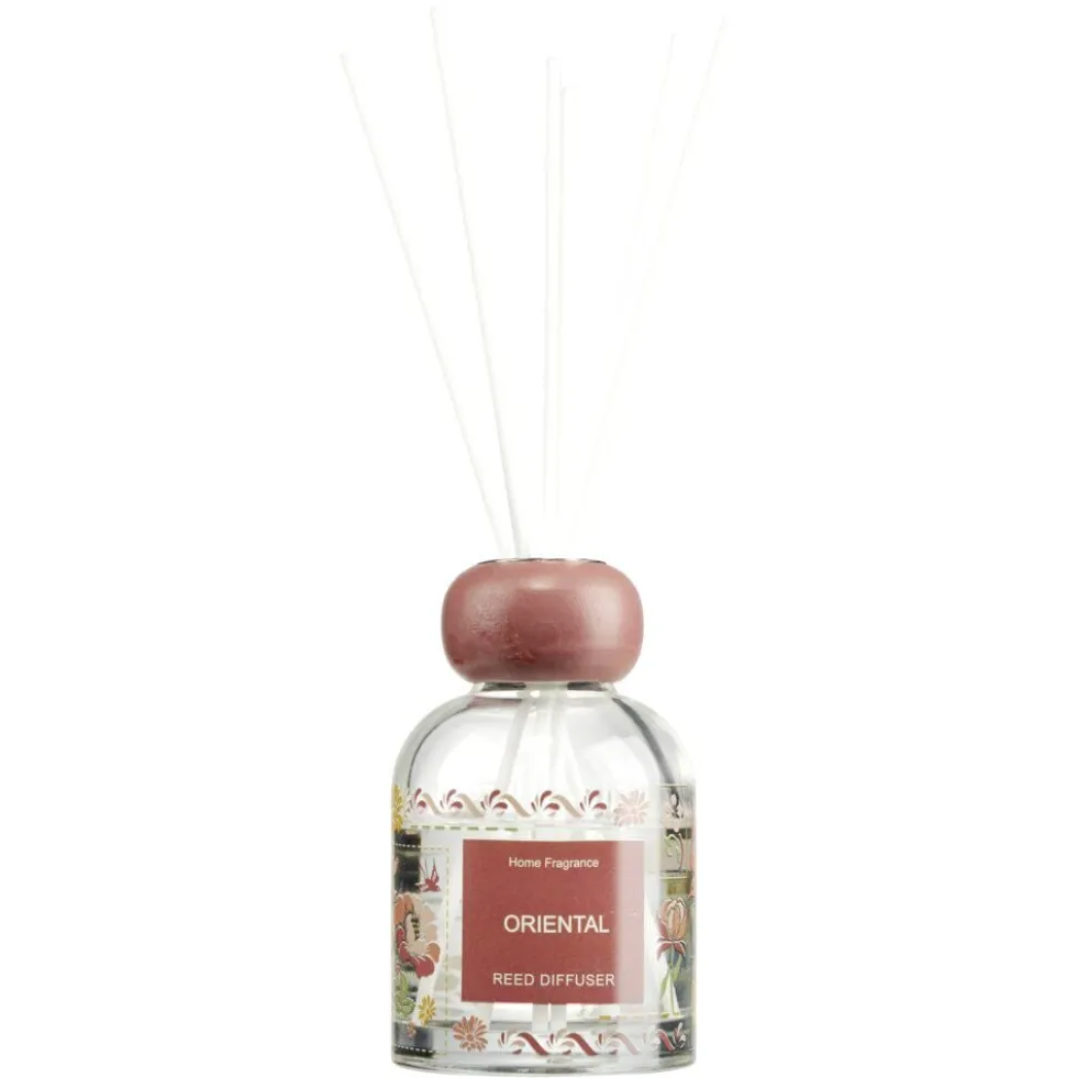 Diffuseur de parfum capillaire 100ml en verre Ø6xH10cm (3 modèles)