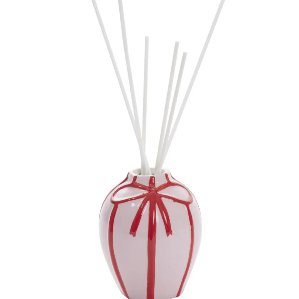 Diffuseur en grès motifs noeuds senteur rose et bergamote 100ml