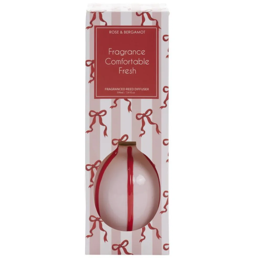 Diffuseur en grès motifs noeuds senteur rose et bergamote 100ml
