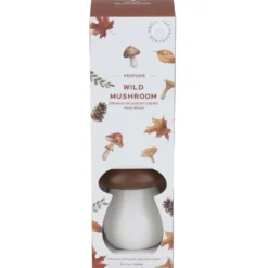 Diffuseur 100ml céramique forme champignon blanc et marron Ø8xH8,5cm
