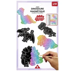 Dinosaure à gratter papier magnétique x10