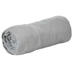 Drap housse jersey uni gris 2 personnes