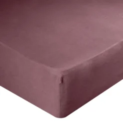 Drap-housse 2 personnes microfibre uni 160x200cm bordeaux