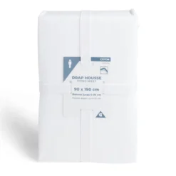 Drap housse 90x190cm 100% coton blanc