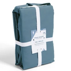 Drap housse 90x190cm 100% coton bleu marine