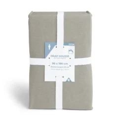 Drap housse 90x190cm 100% coton gris foncé