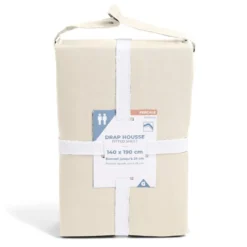 Drap housse 140x190cm 100% coton percale beige